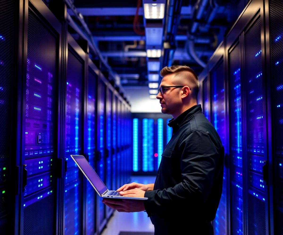 QSAT engineer working in data center