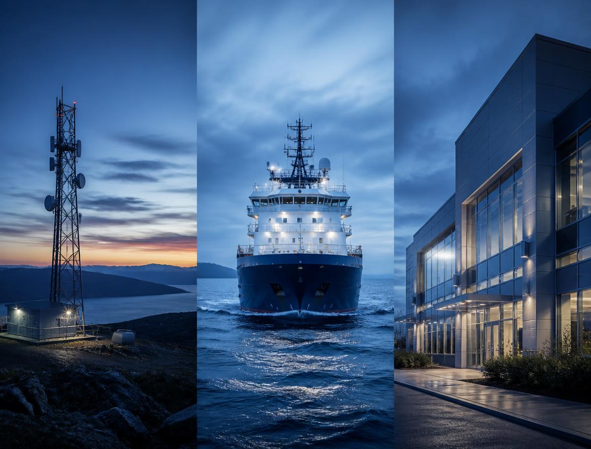 Remote industrial site, offshore support vessel and corporate branch office connected through one Hybrid SD-WAN architecture