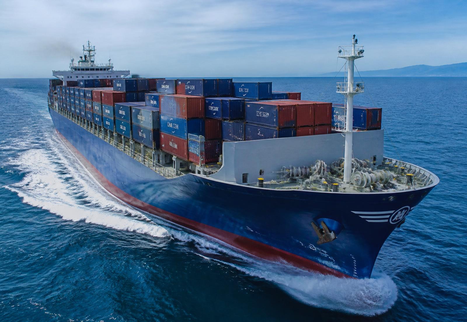 Commercial vessel under way at sea using maritime 4G/5G LTE connectivity